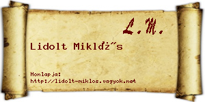 Lidolt Miklós névjegykártya